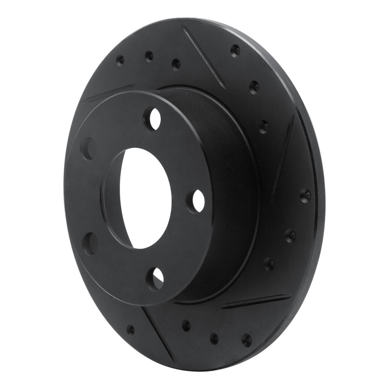 Audi A6 Quattro Brake Rotor (1) - Rear Right - R1 Concepts - Drilled & Slotted - Black - `98-`01